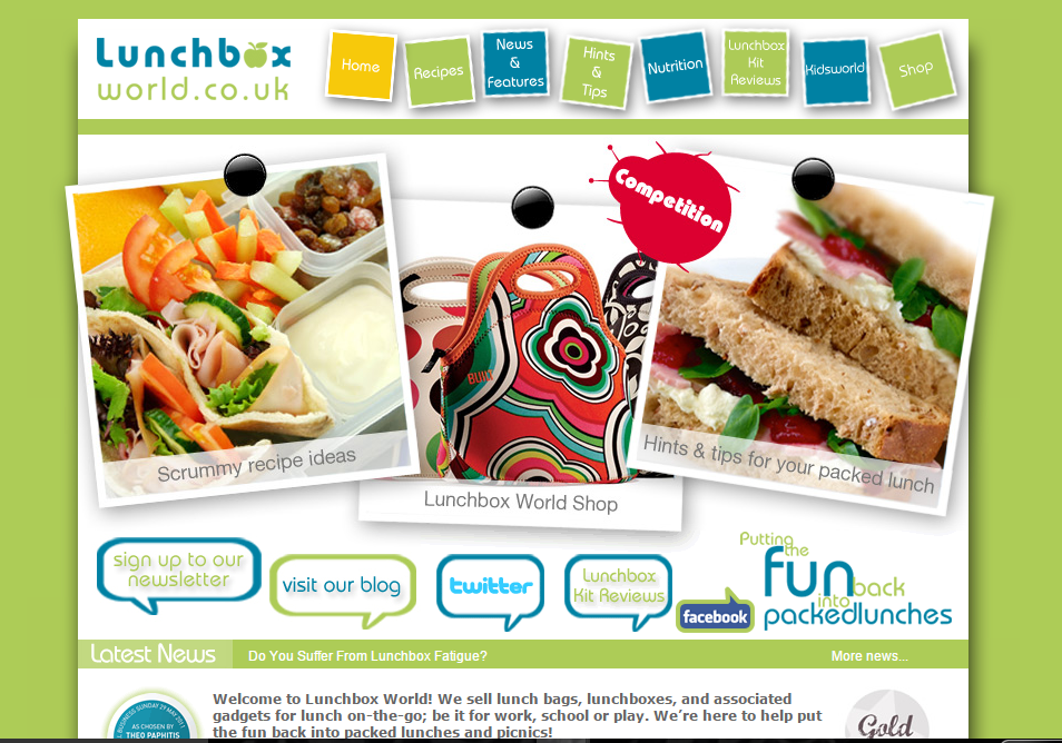 Lunchbox World website 2009