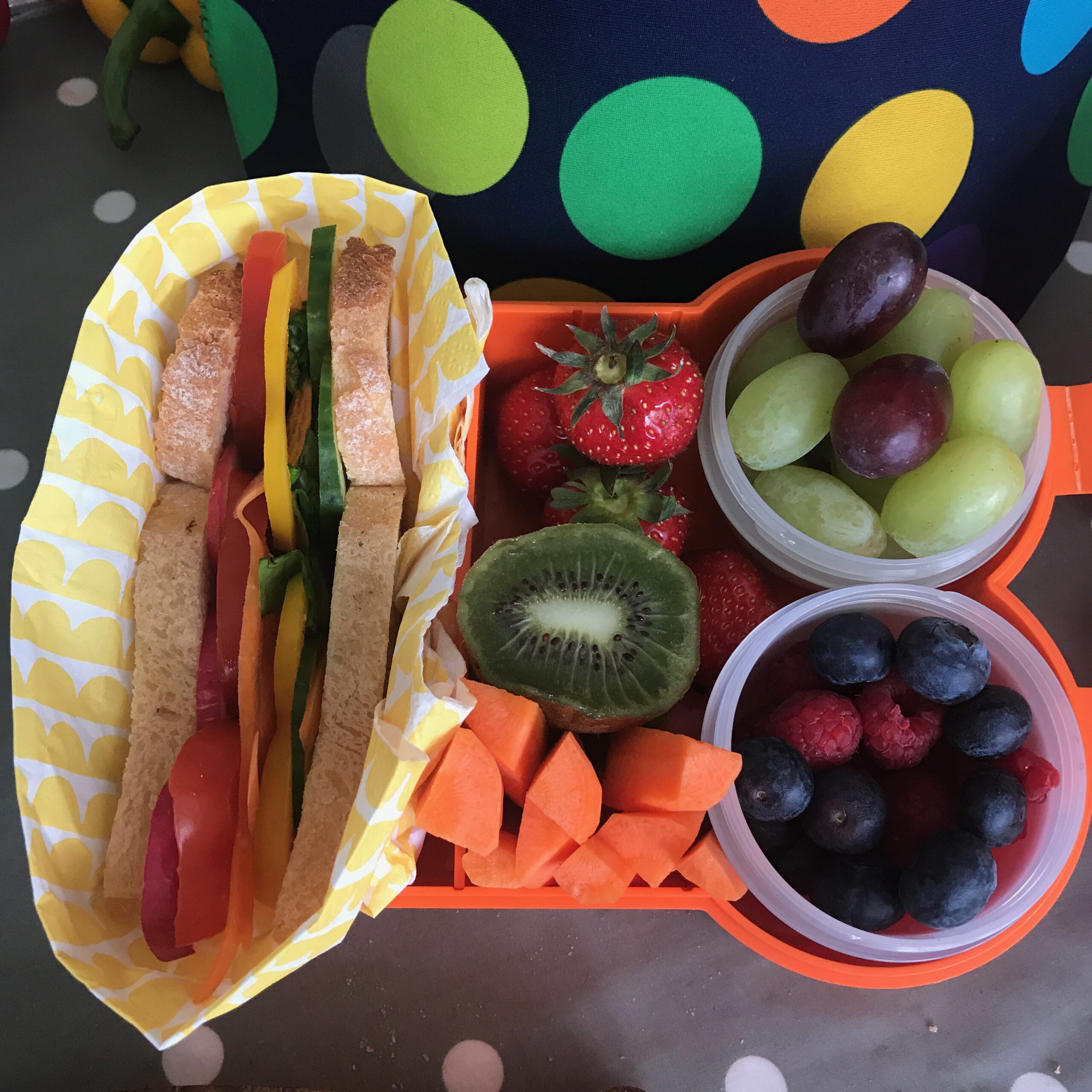 inspiring lunch box idea with rainbow colours