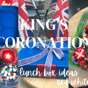 red white and blue lunch box ideas for King's coronation